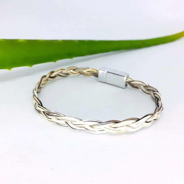Bracelet en crin fermoir aimanté tresse simple