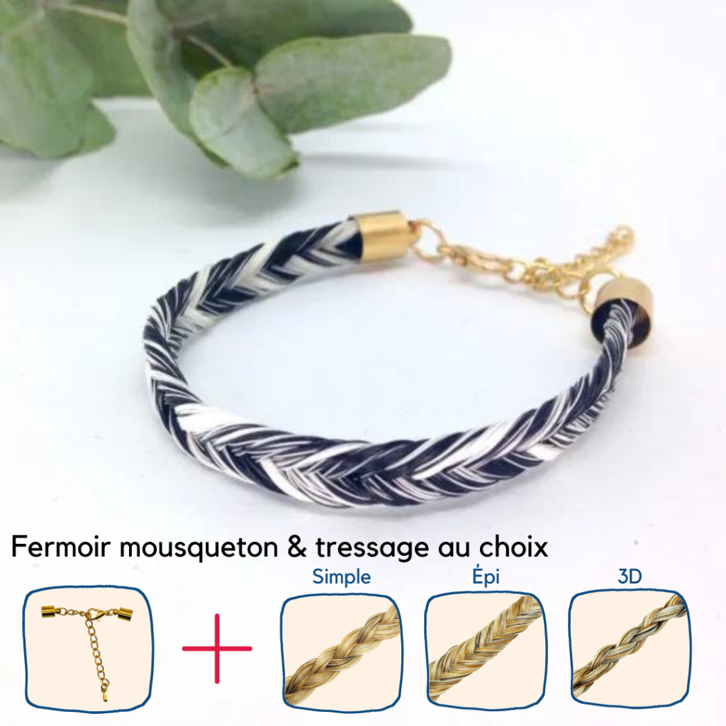 Bracelet Cheval Pour Femme Fille, Argent 925 Corde Tressée Fait