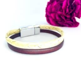 bracelet en crins avec cuirs