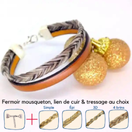 bracelet en crin de cheval fance me personnalisable