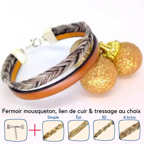 bracelet en crin de cheval fance me personnalisable