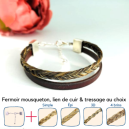 bracelet en crin de cheval ratina personnalisable