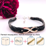 bracelet en crins en argent 925 avec un signe infini