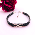 bracelet en crins en argent 925 avec un signe infini